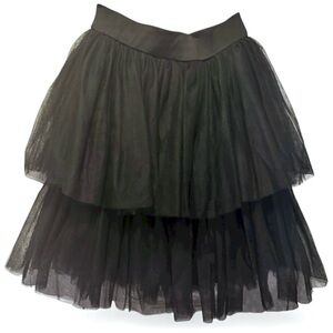 Tiered Black Tulle Skirt